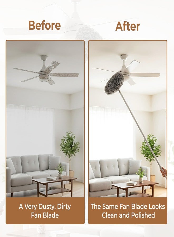 Home Essentials HomeEssentials Extendable Fan Cleaning Brush with Long Pole- Flexible Microfiber Duster for High Ceiling Fans, Kitchen, Car & Furniture - Foldable, Washable Head - Image 2